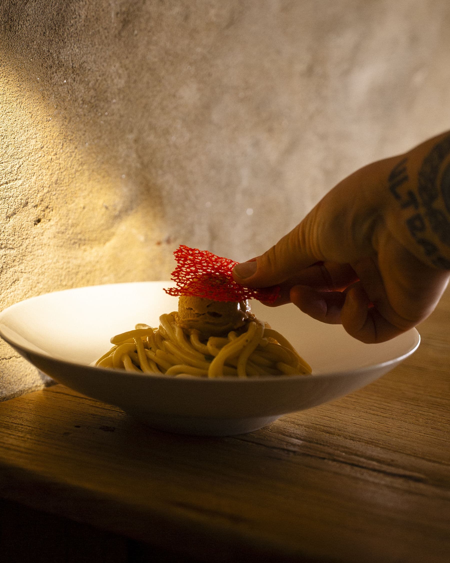 Een visgerecht van Trattoria Le Nuvole